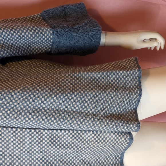 Cherishh Blue and White Wool and Alpaca Button Close Made in Italy Sweater - Picture 2 of 10